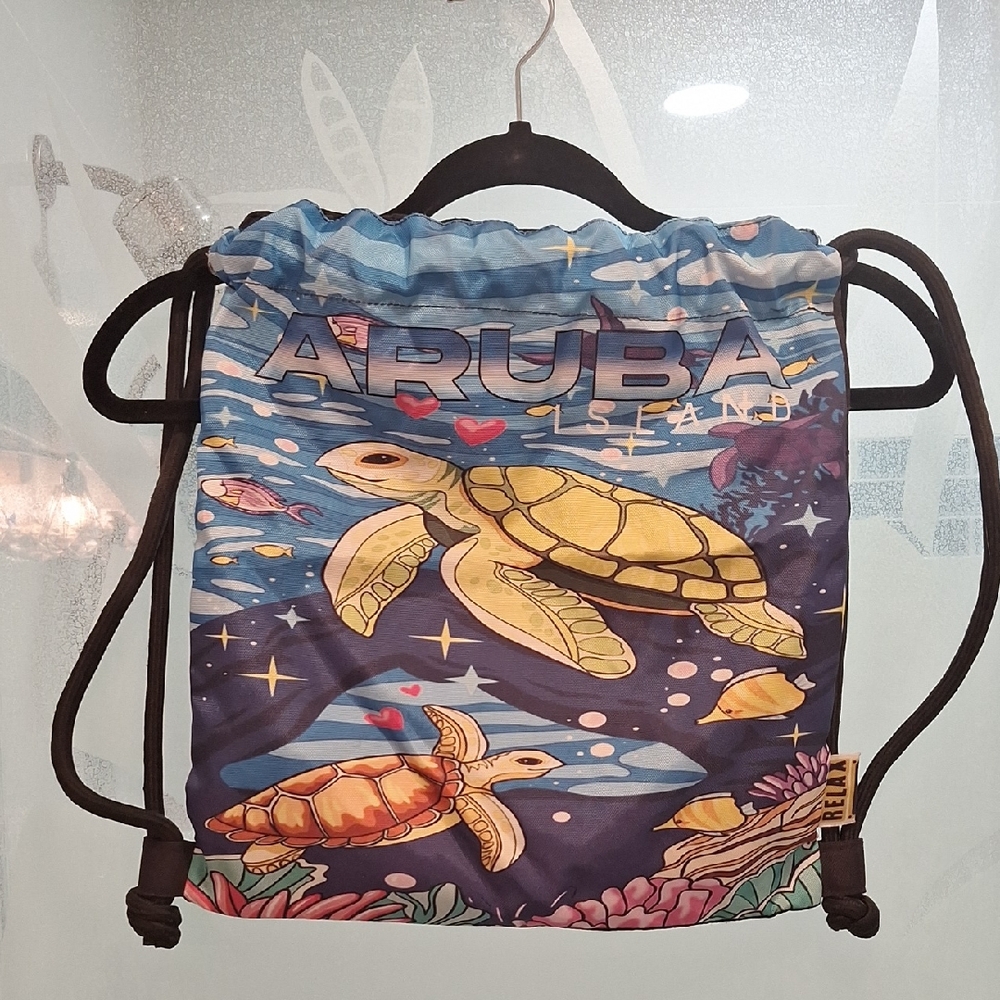 Aruba Island Turtle Print Backpack